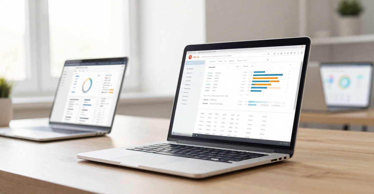 laptop screen showing traffic exchange comparison dashboards — researching HitLeap alternatives in 2026